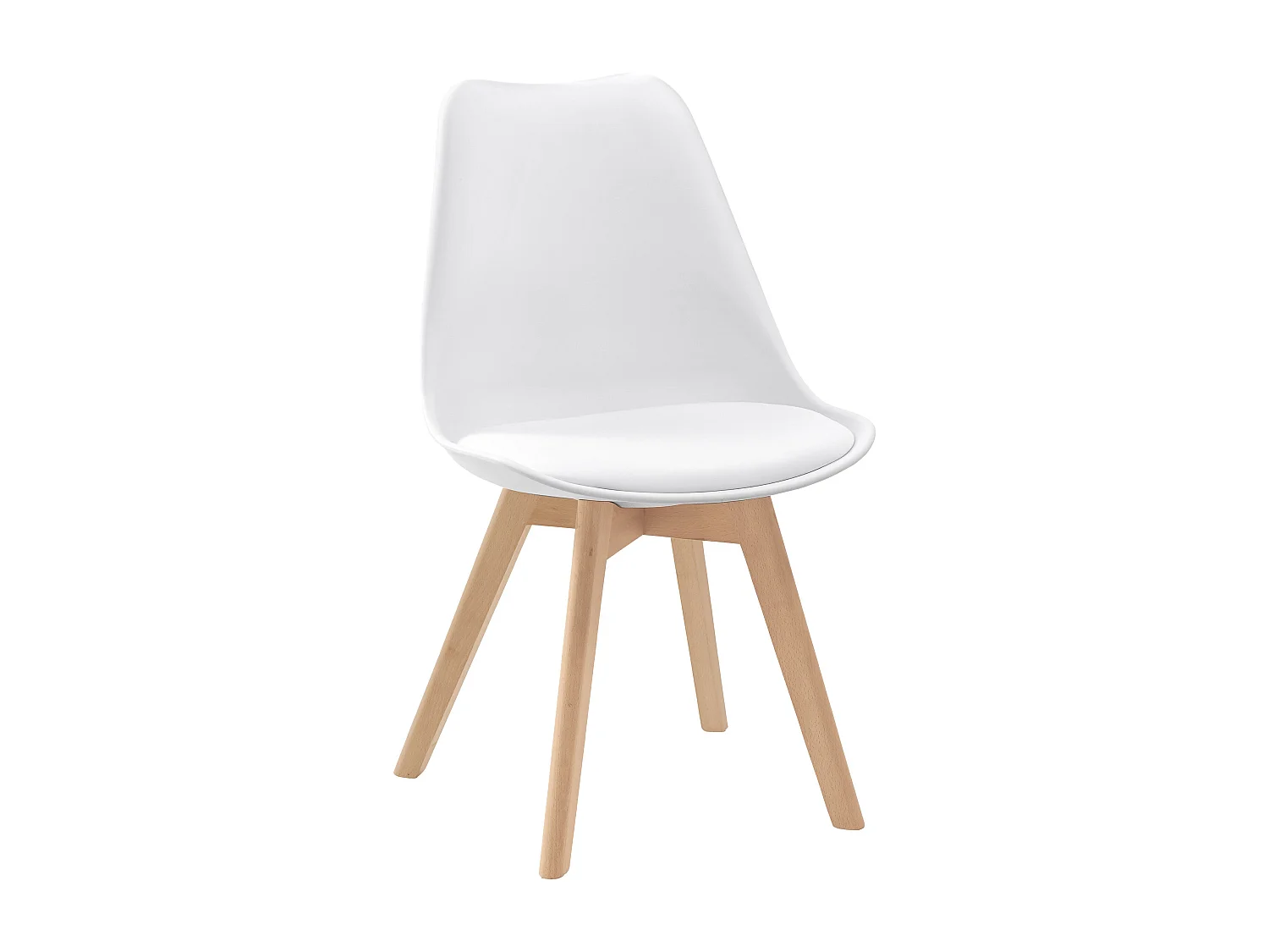 Lot de 2 chaises blanches et pieds bois - Skandi