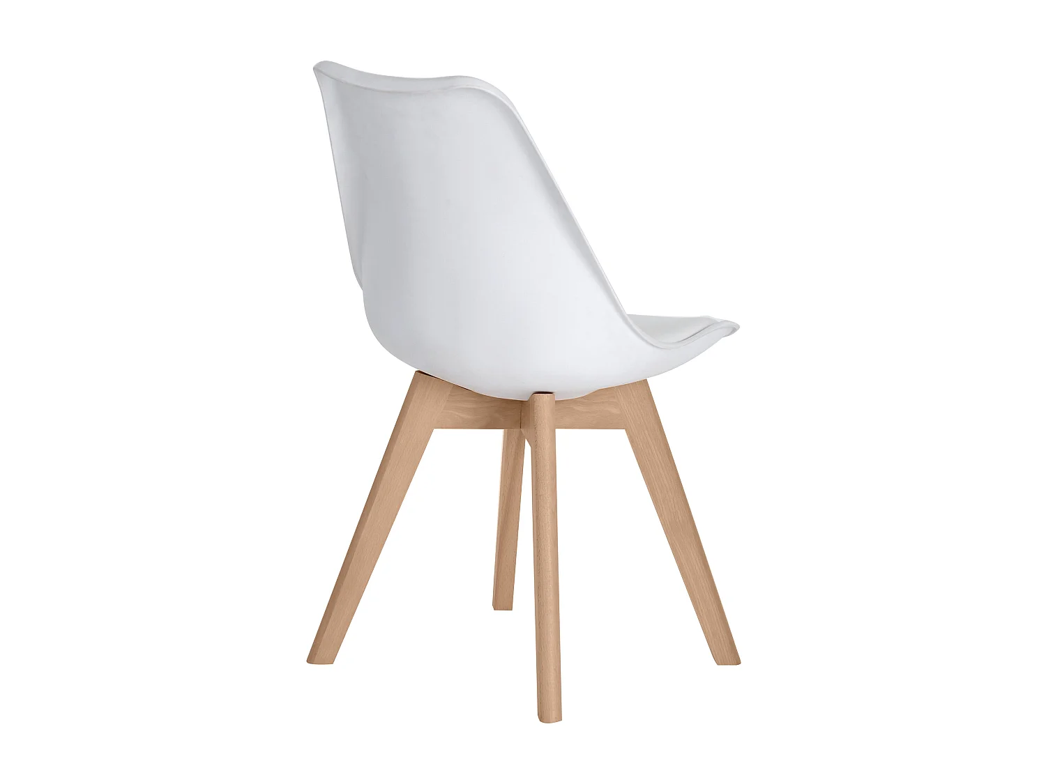 Lot de 2 chaises blanches et pieds bois - Skandi