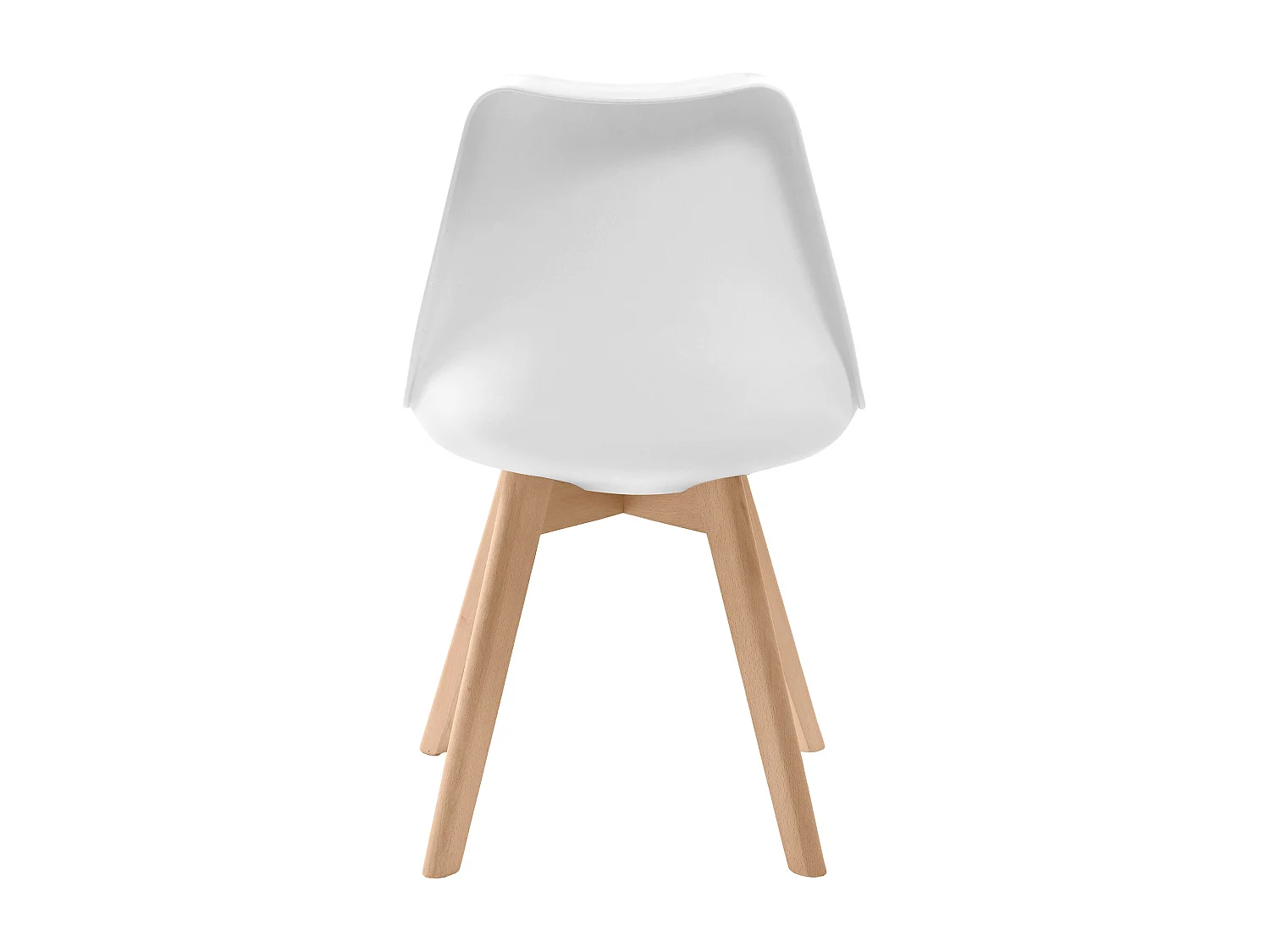 Lot de 2 chaises blanches et pieds bois - Skandi