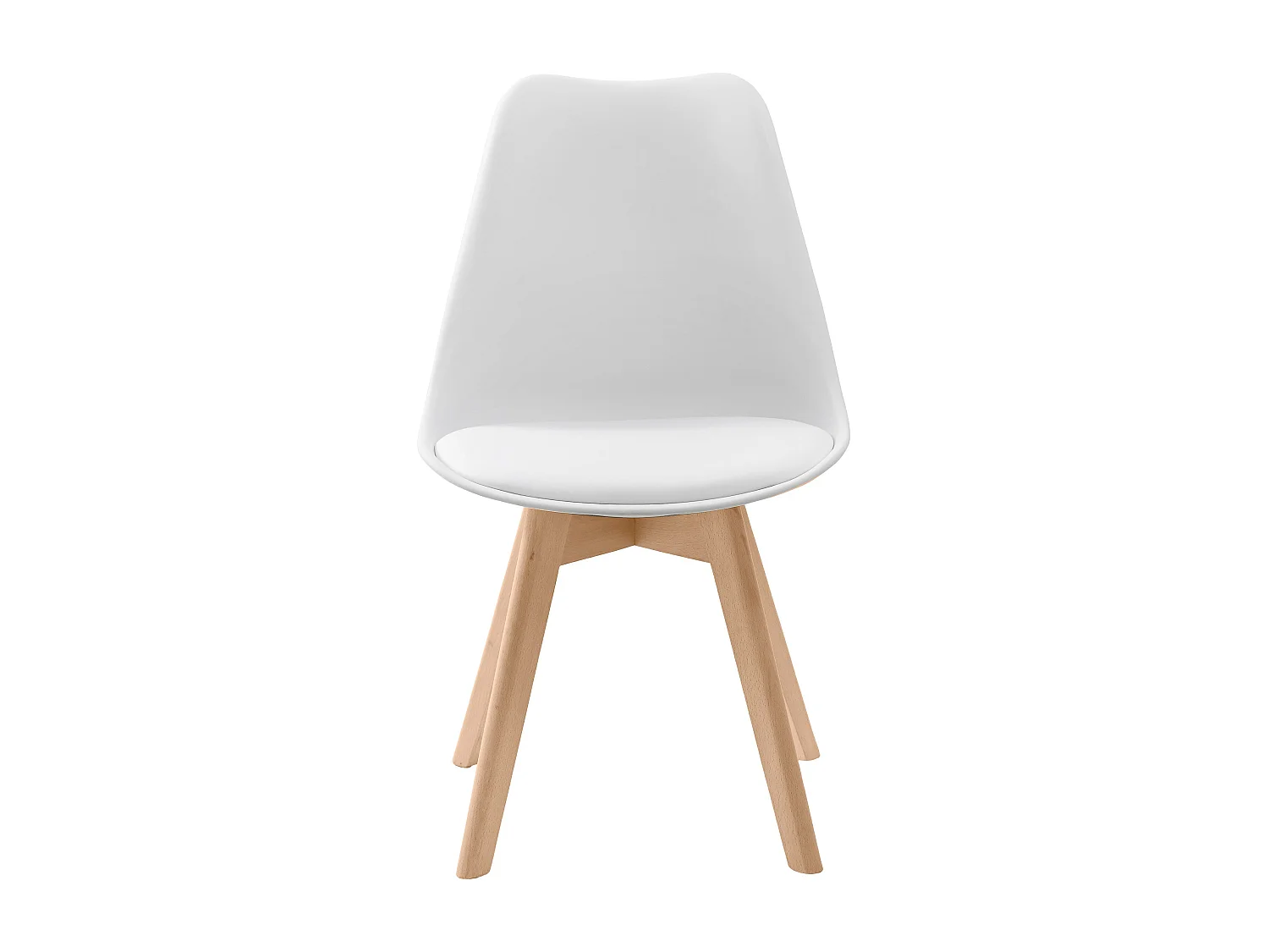 Lot de 2 chaises blanches et pieds bois - Skandi