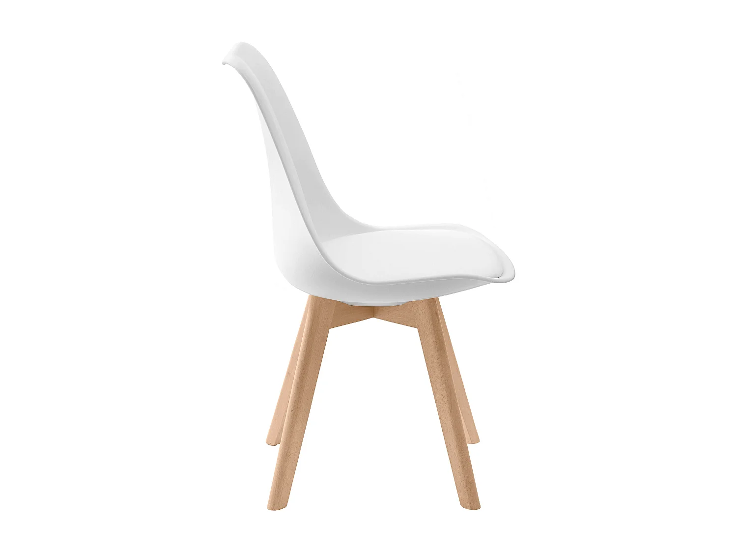 Lot de 2 chaises blanches et pieds bois - Skandi