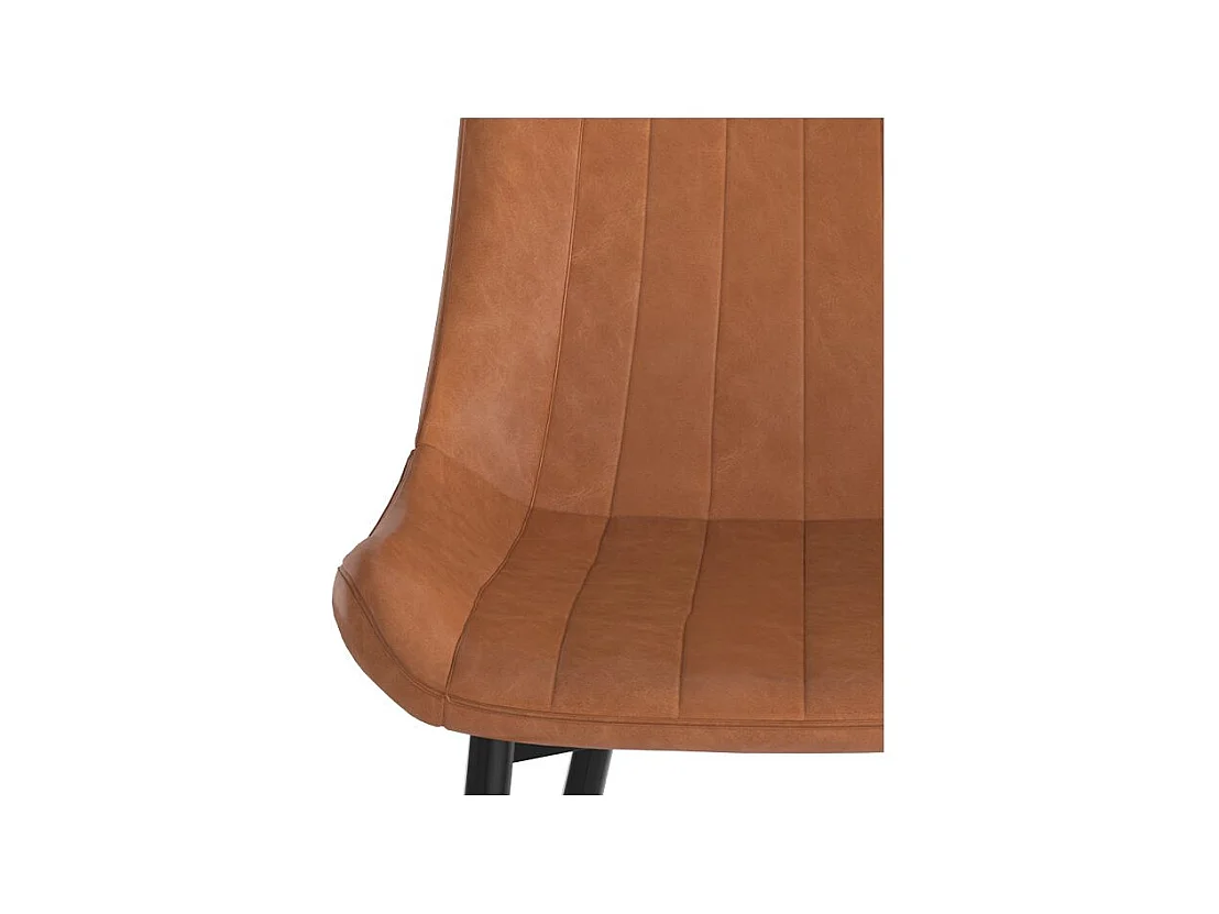 Set di 2 sedie in pelle sintetica cammello e metallo nero - Killi