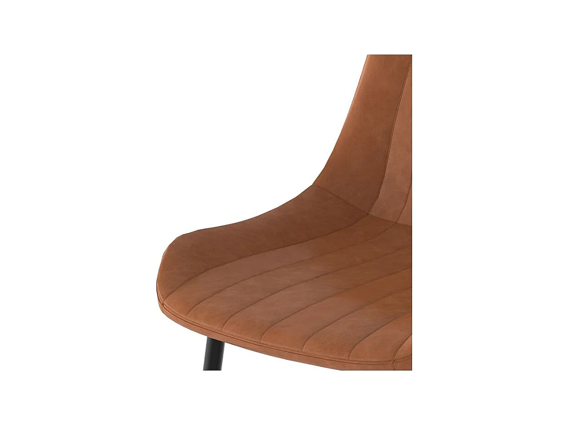 Set di 2 sedie in pelle sintetica cammello e metallo nero - Killi