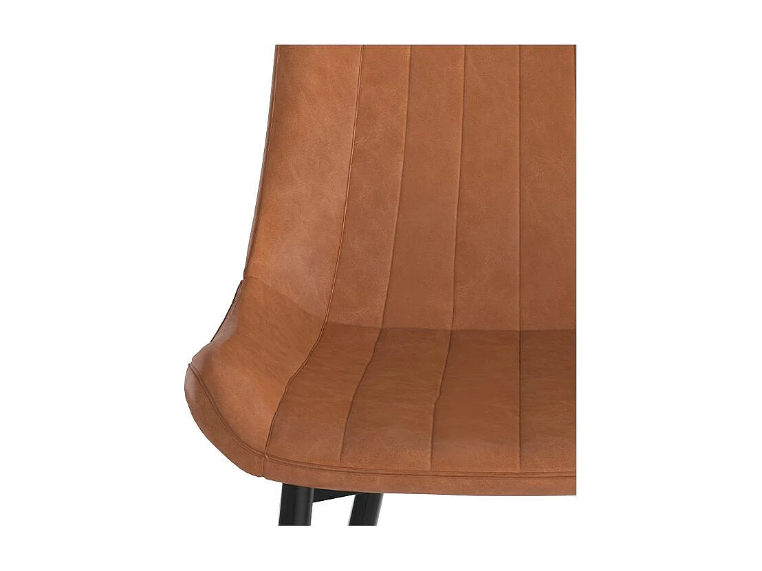 Set di 2 sedie in pelle sintetica cammello e metallo nero - Killi