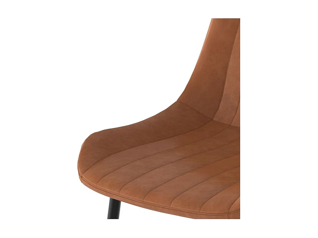 Set di 2 sedie in pelle sintetica cammello e metallo nero - Killi