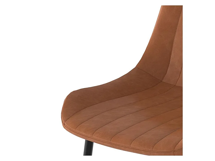 Lot de 2 chaises en cuir synthétique camel et métal noir - Killi