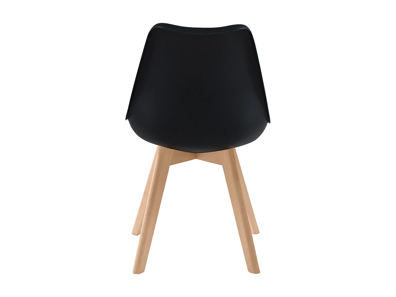 Lot de 2 chaises noires et pieds bois - Skandi