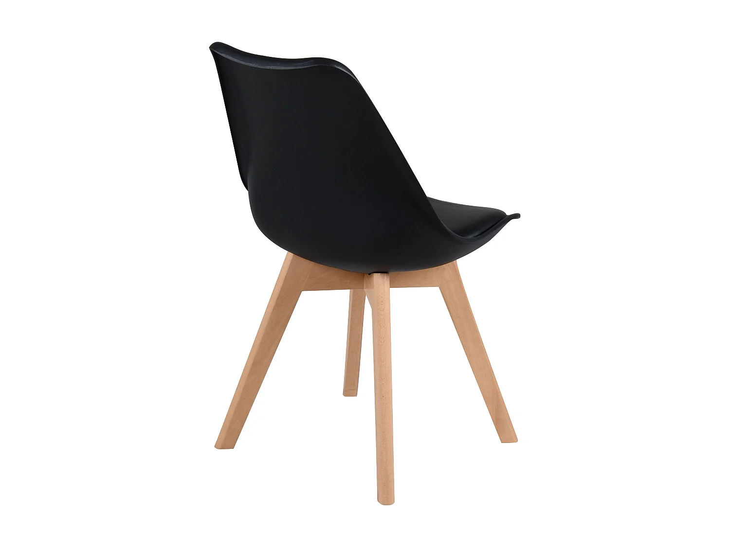 Lot de 2 chaises noires et pieds bois - Skandi