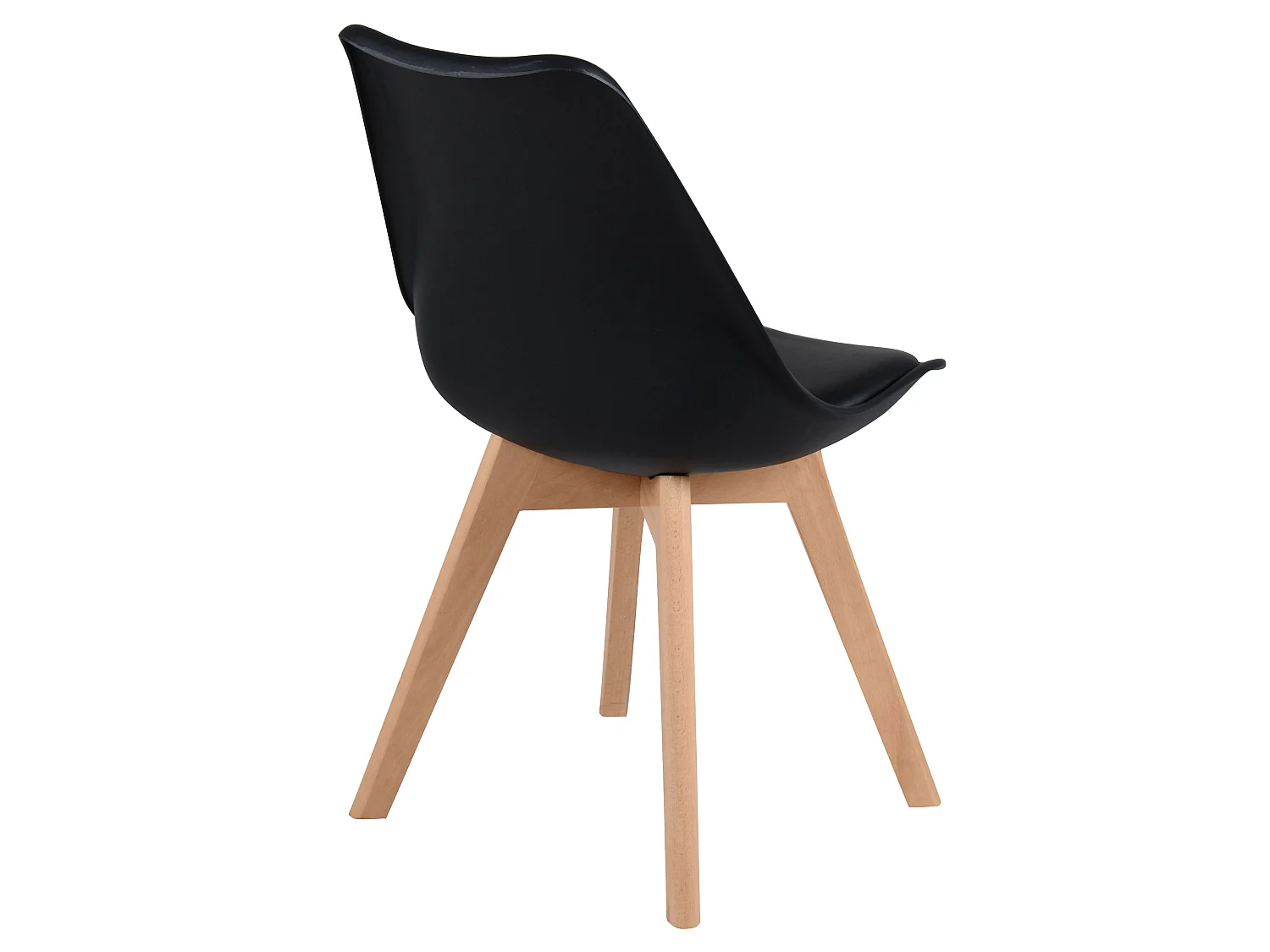 Set de 2 sillas escandinava negra con patas de madera - Skandi