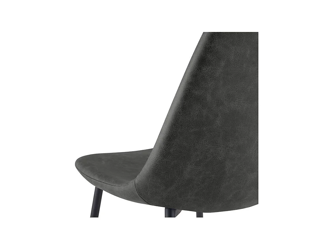Lot de 2 chaises en cuir synthétique gris/noir - Henrik