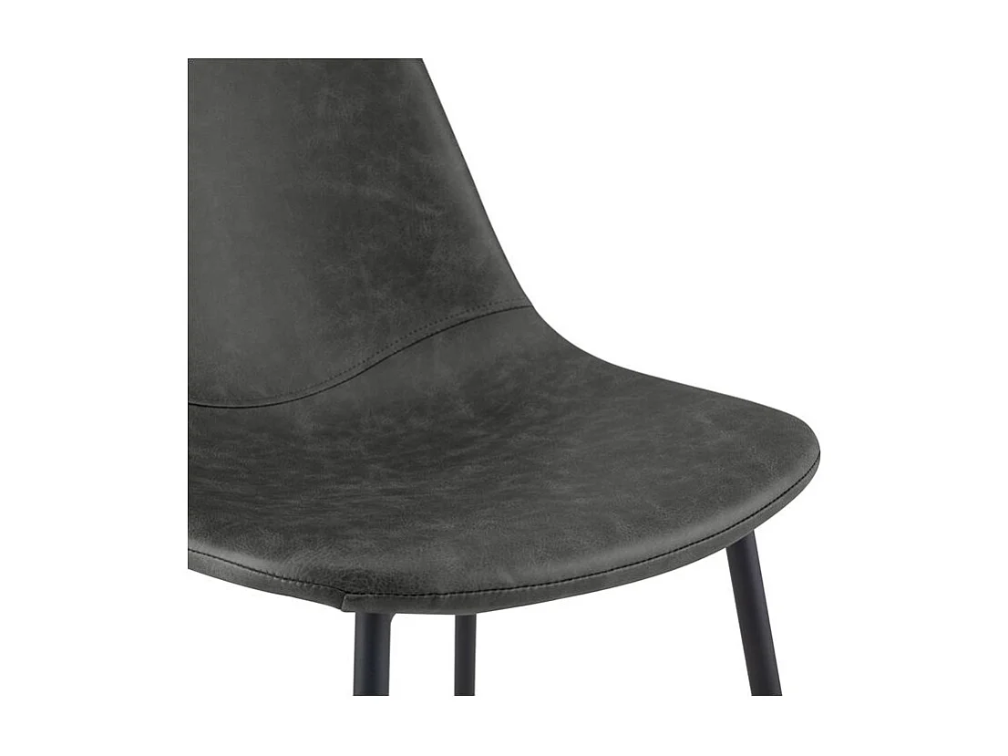 Set de 2 sillas de piel sintética negra - Henrik