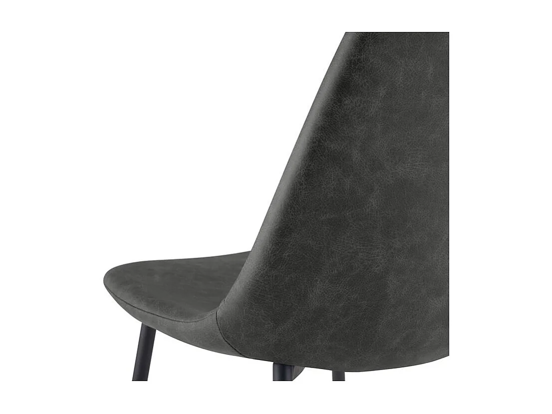 Set de 2 sillas de piel sintética negra - Henrik