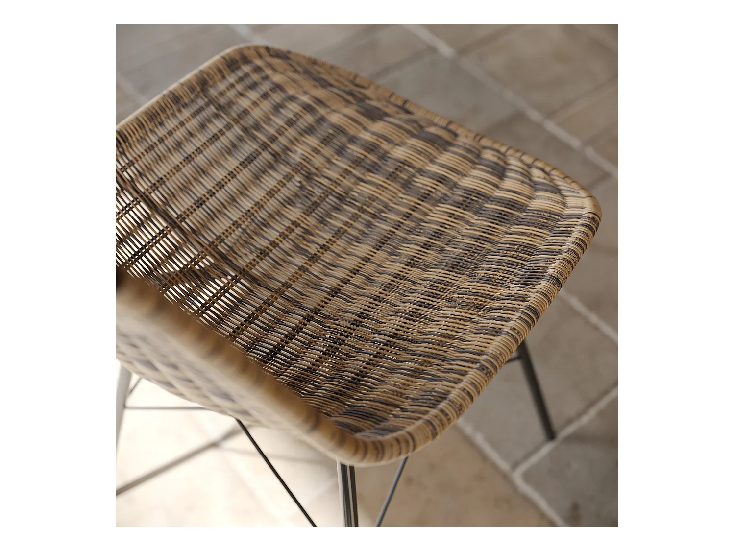 Set de 2 sillas de resina tejida marrón - Tiptur