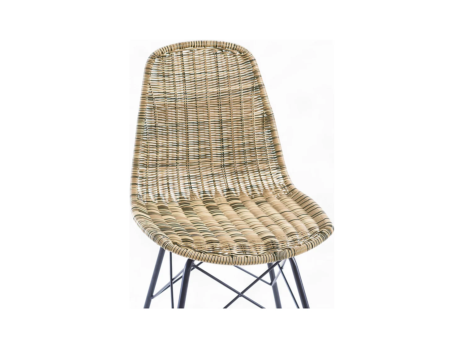 Set de 2 sillas de resina tejida marrón - Tiptur