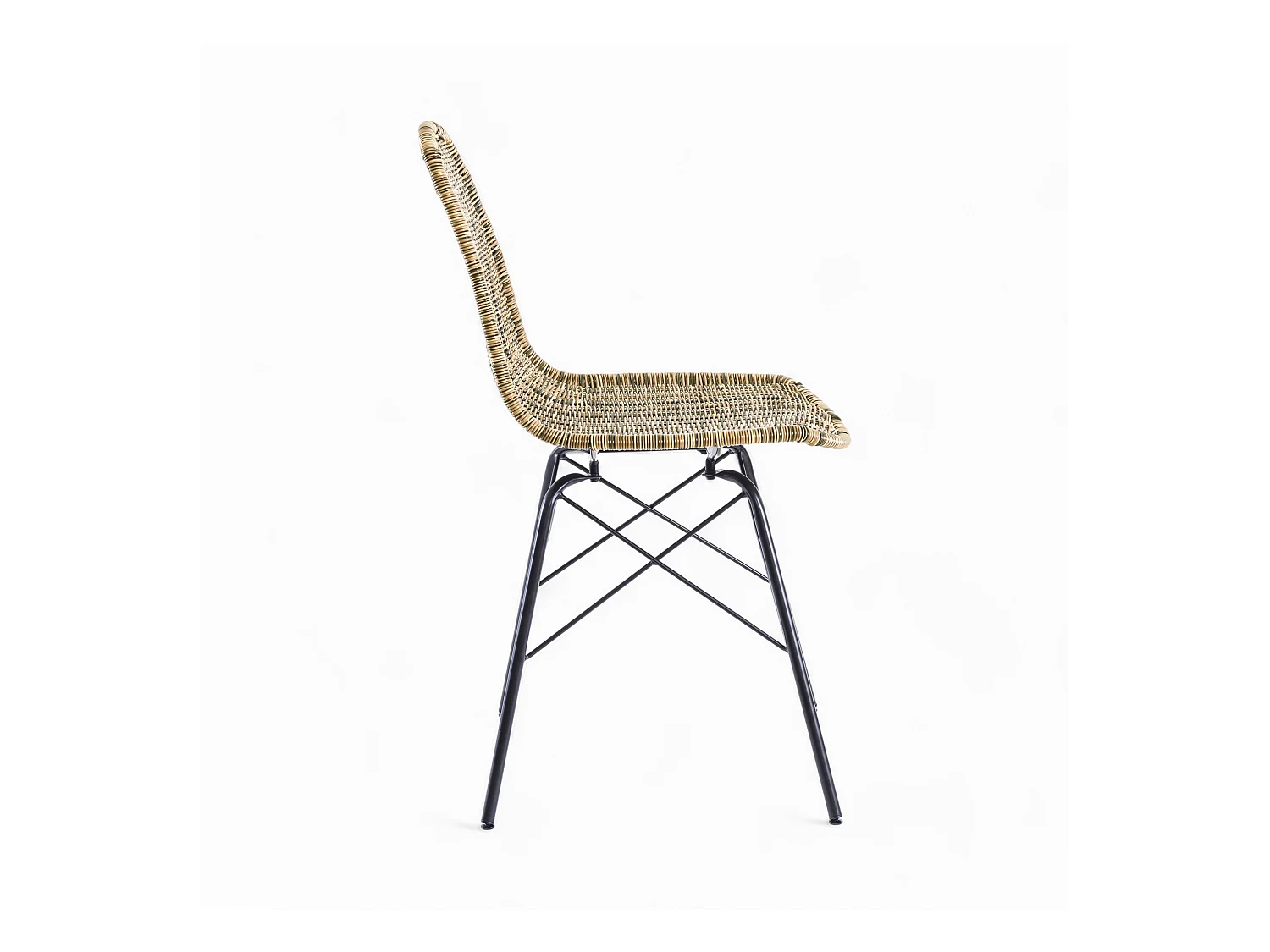 Set de 2 sillas de resina tejida marrón - Tiptur