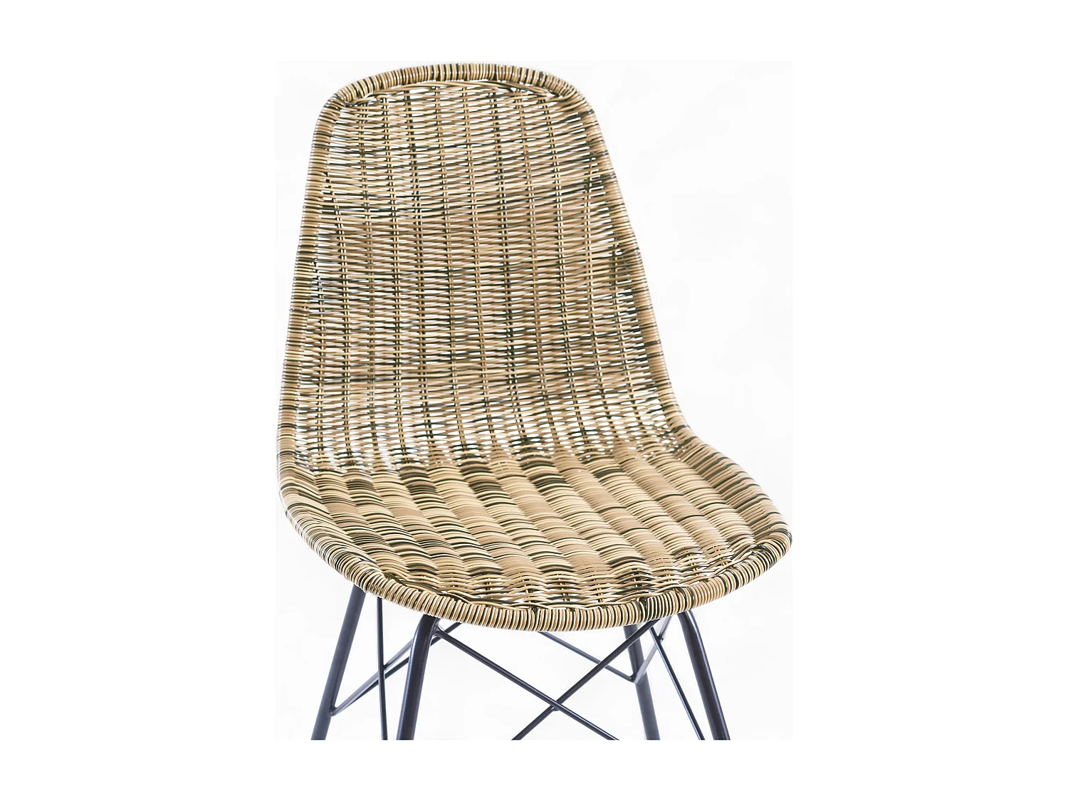 Set de 2 sillas de resina tejida marrón - Tiptur