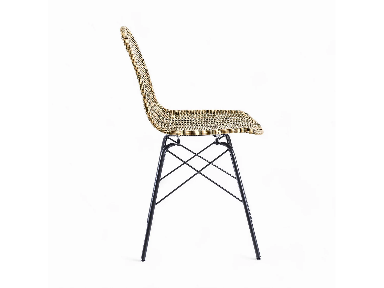 Lot de 2 chaises de jardin en résine tressée marron - Tiptur