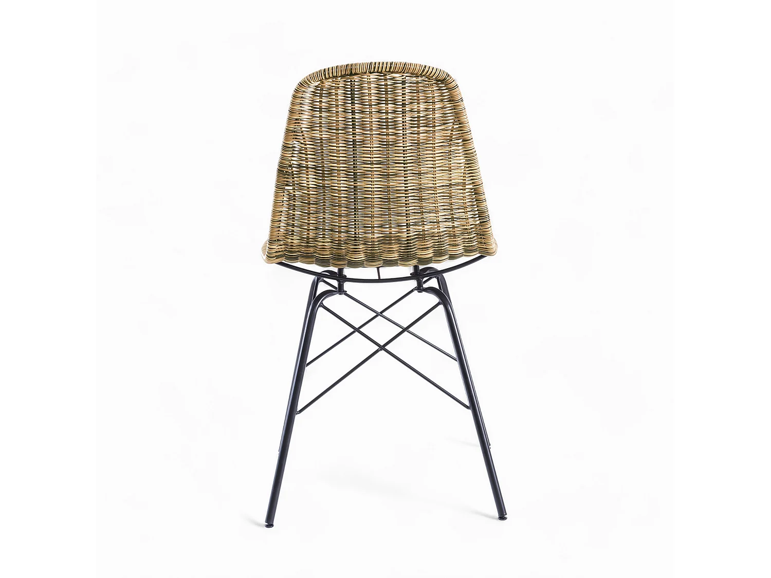 Lot de 2 chaises de jardin en résine tressée marron - Tiptur