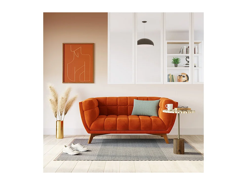 Table d'appoint ronde en bois de manguier et résine  D45 cm - Slimi