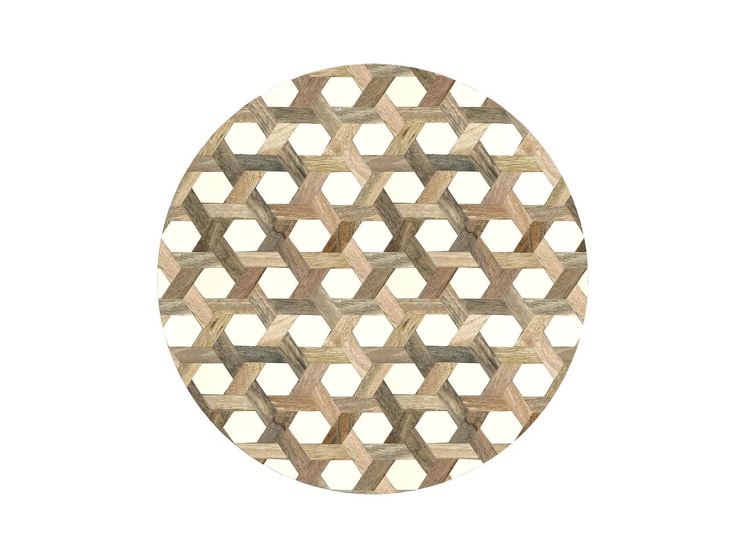 Table d'appoint ronde en bois de manguier et résine  D45 cm - Slimi