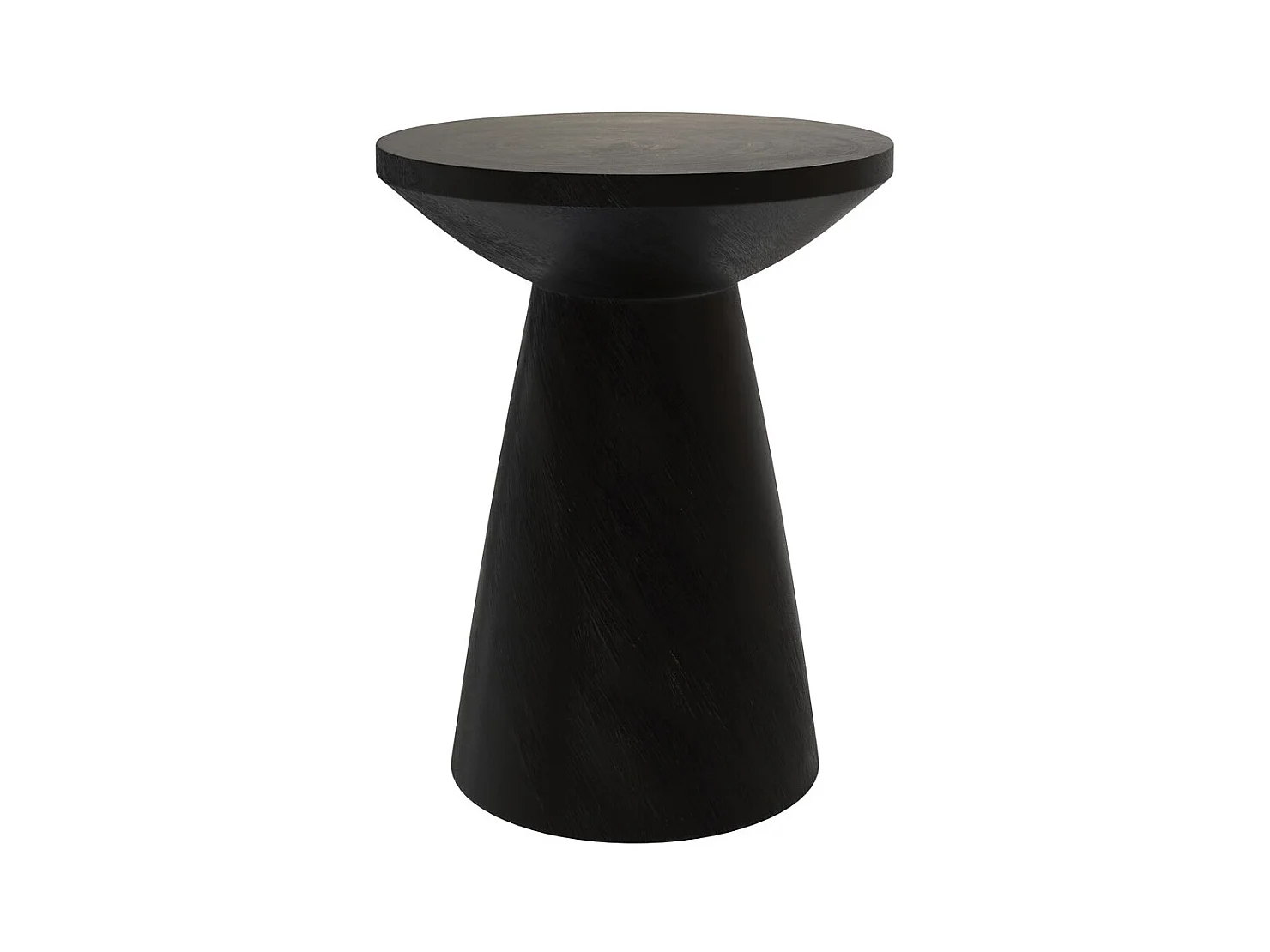 Table d'appoint noire en bois de suar D40 cm - Lowa