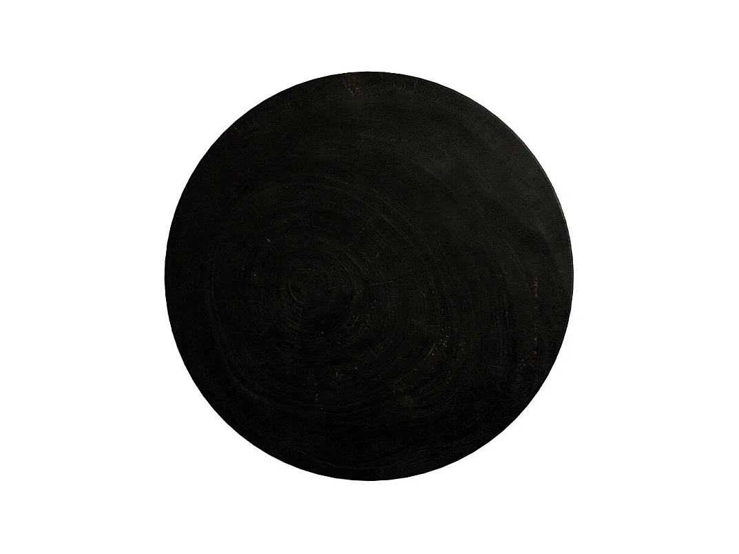 Table d'appoint noire en bois de suar D40 cm - Lowa