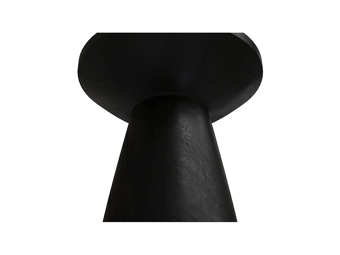 Table d'appoint noire en bois de suar D40 cm - Lowa