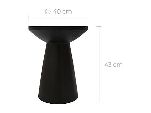 Mesa auxiliar en madera de suar negra D40cm - Lowa
