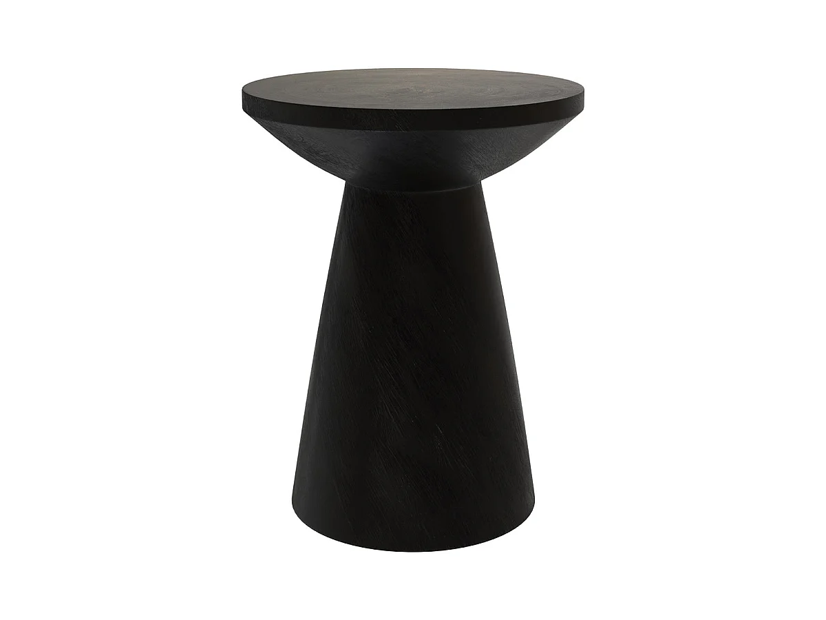 Tavolino nero in legno di suar D40 cm - Lowa