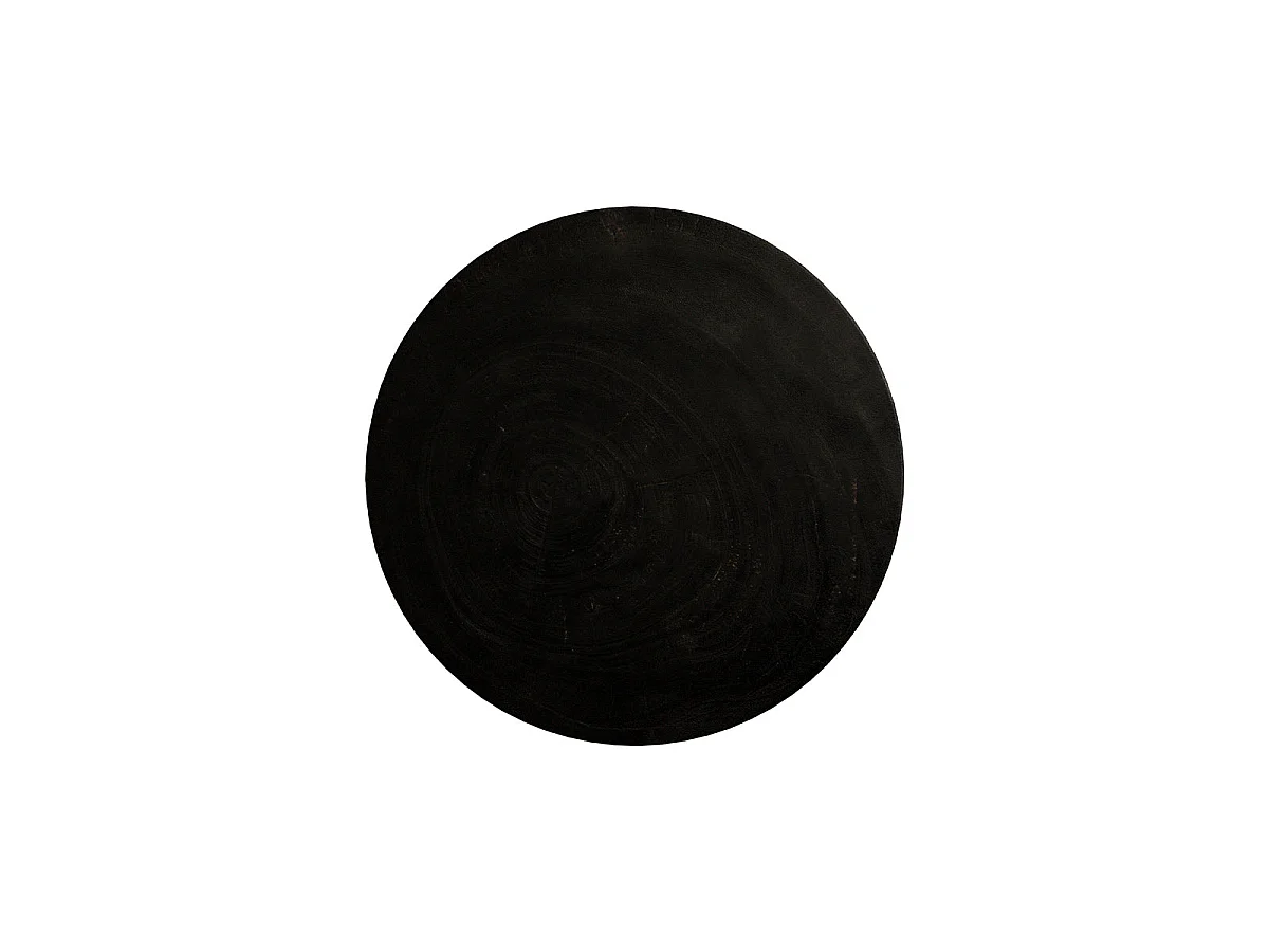 Tavolino nero in legno di suar D40 cm - Lowa