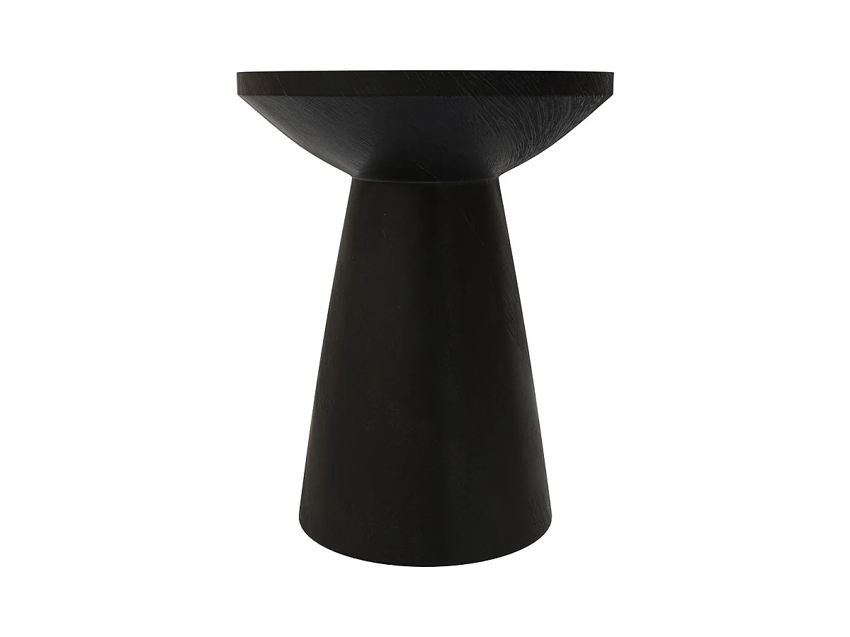 Tavolino nero in legno di suar D40 cm - Lowa