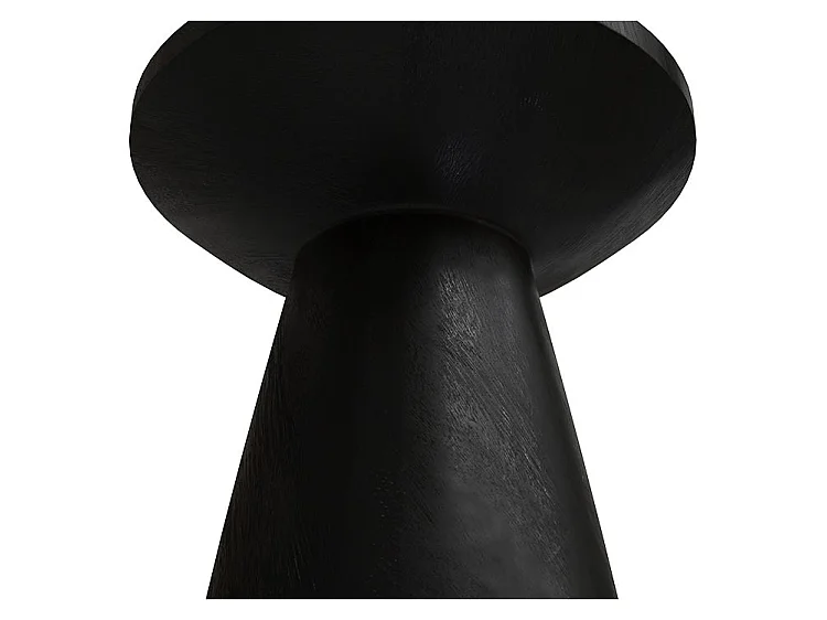 Tavolino nero in legno di suar D40 cm - Lowa