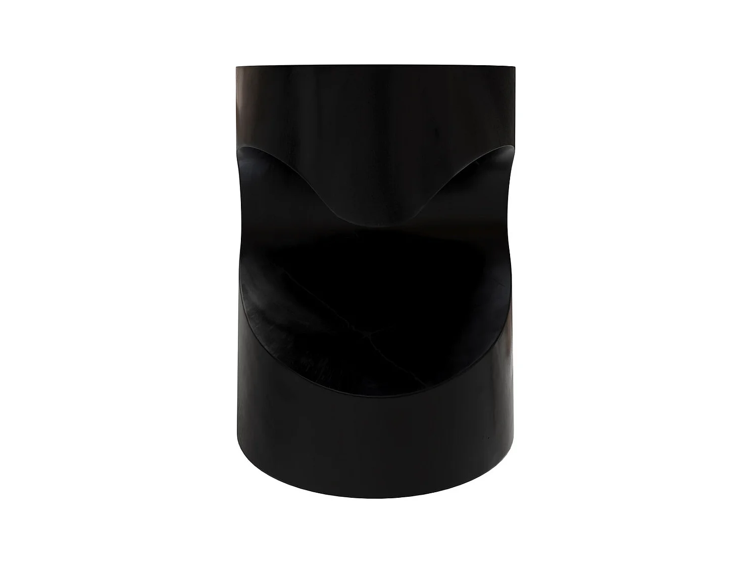 Table d'appoint noire en bois de suar D35 cm - Chowi