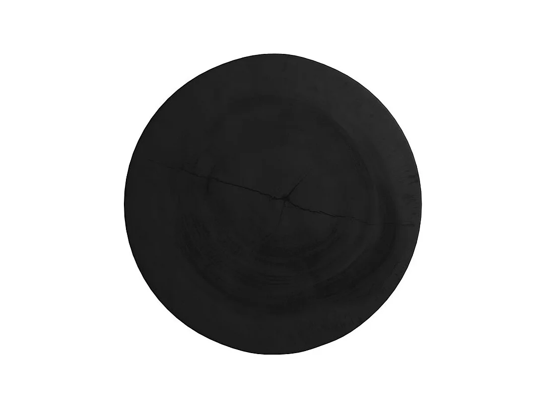 Table d'appoint noire en bois de suar D35 cm - Chowi