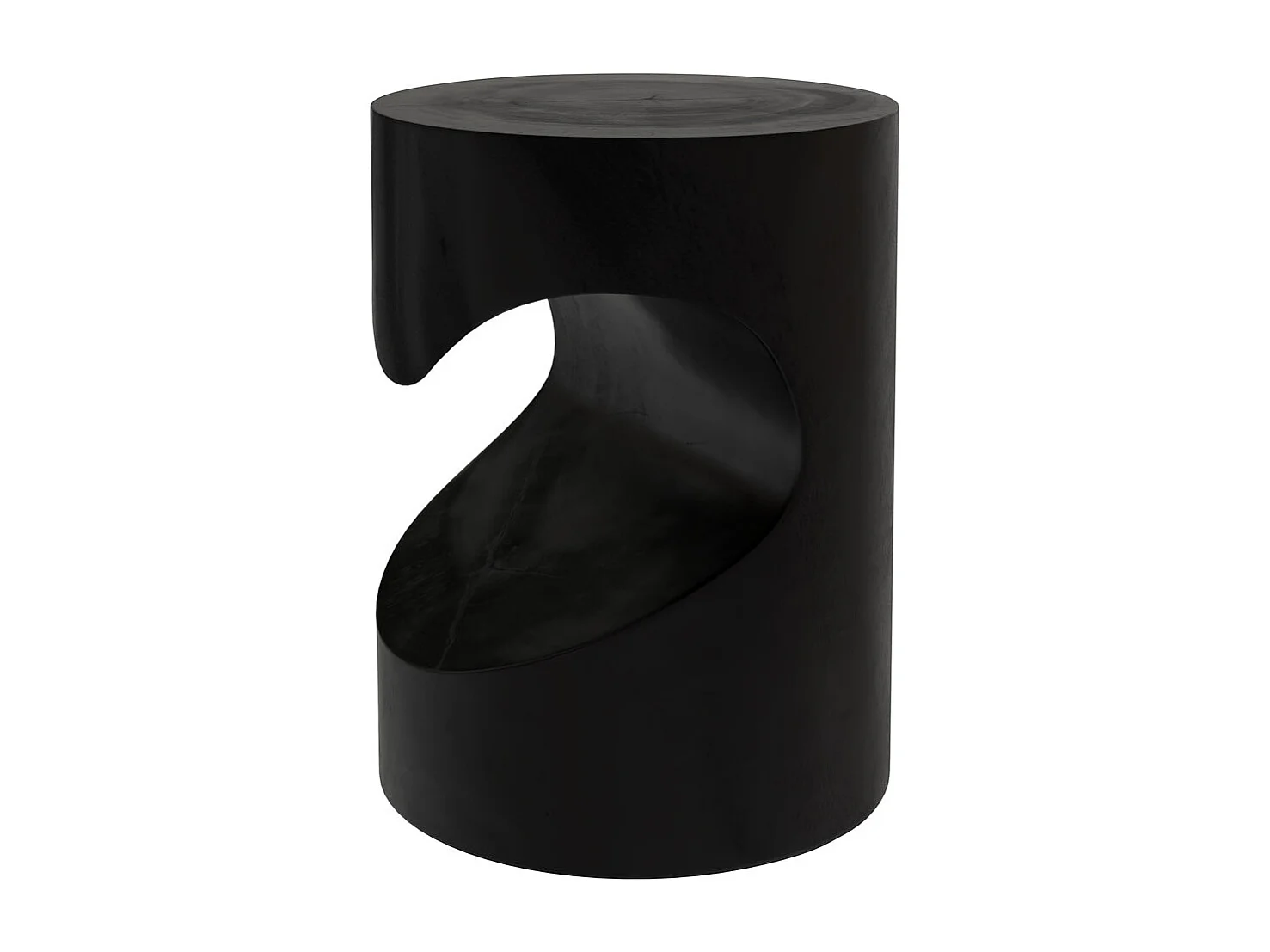 Mesa auxiliar en madera de suar negra D35cm - Chowi