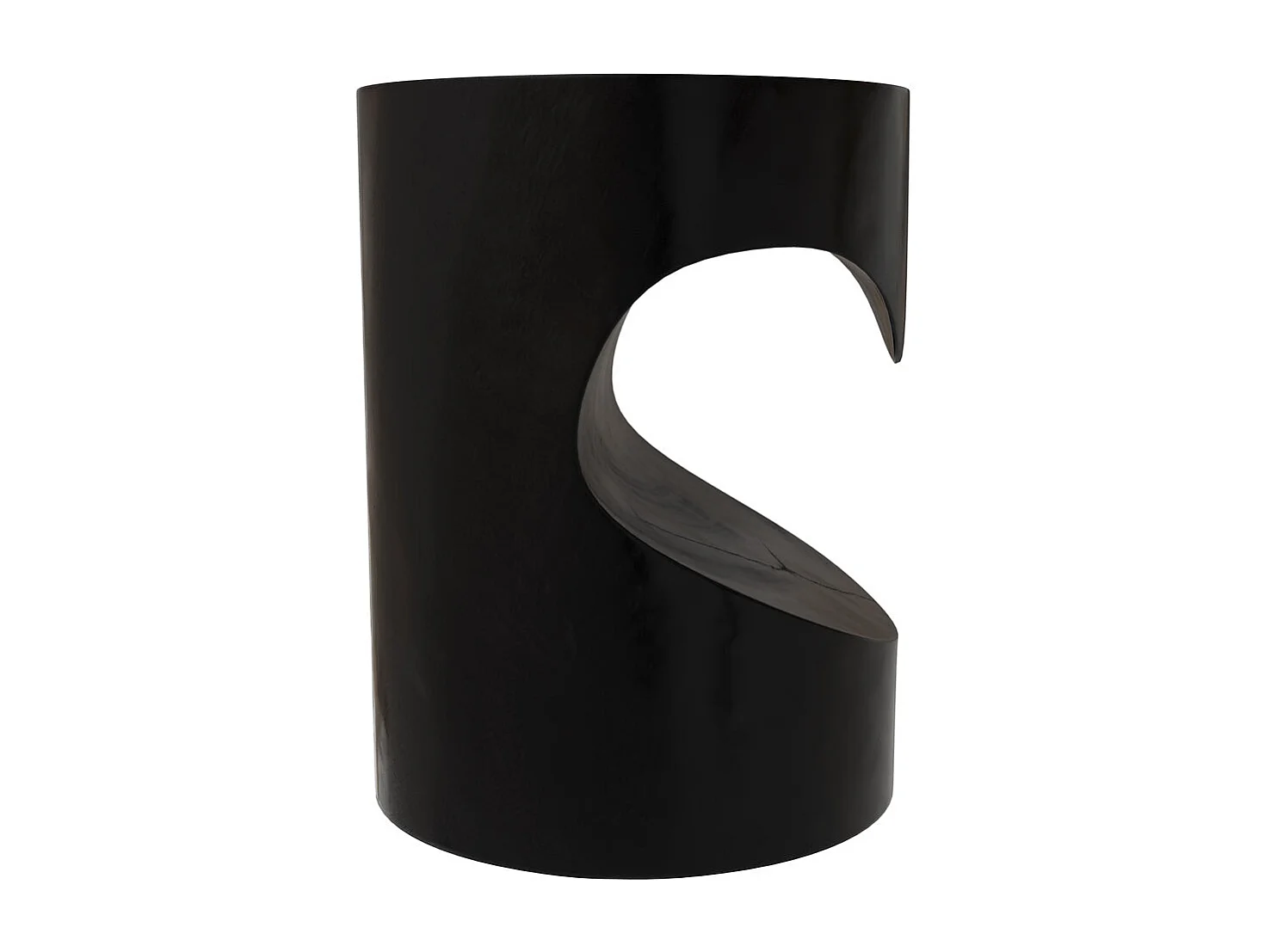 Mesa auxiliar en madera de suar negra D35cm - Chowi