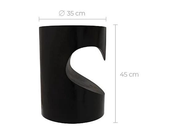 Mesa auxiliar en madera de suar negra D35cm - Chowi