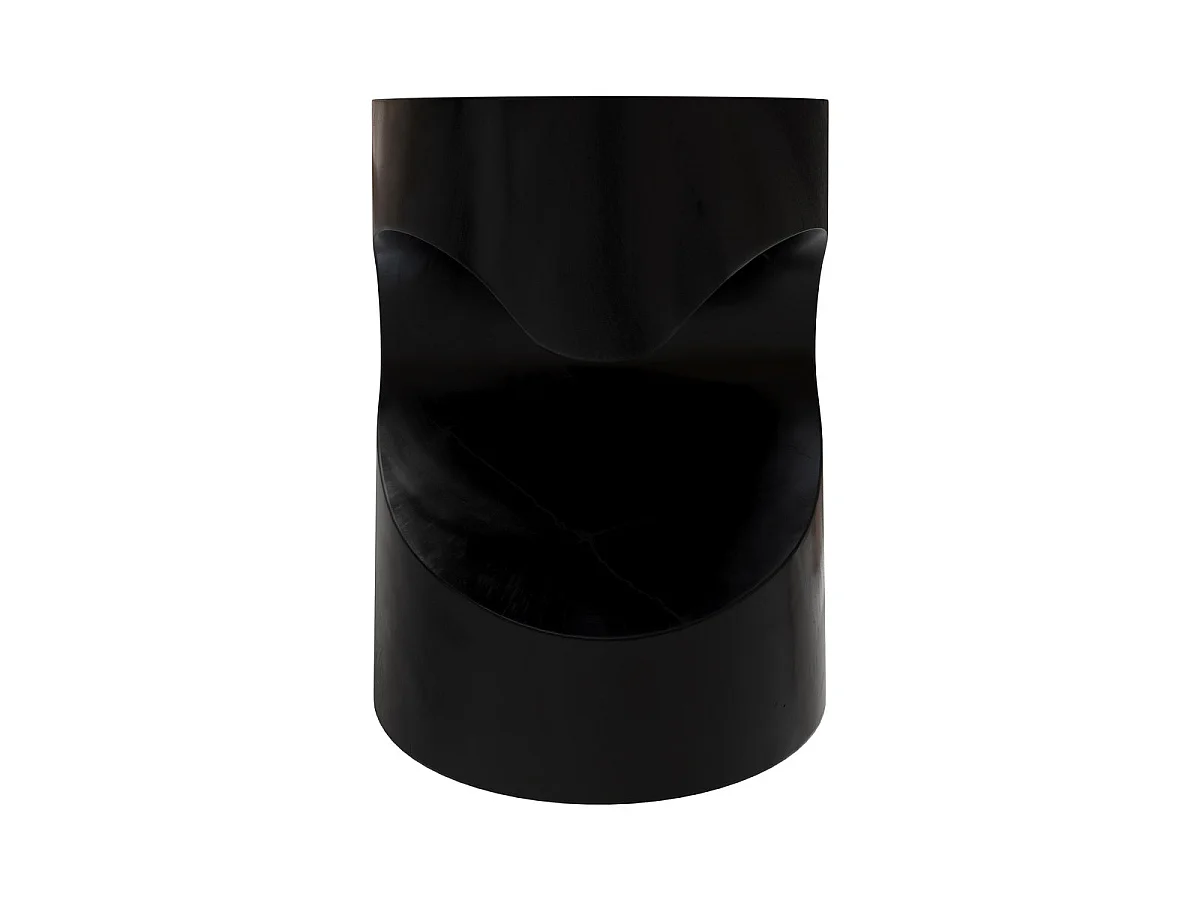 Tavolino nero in legno di suar D35 cm - Chowi