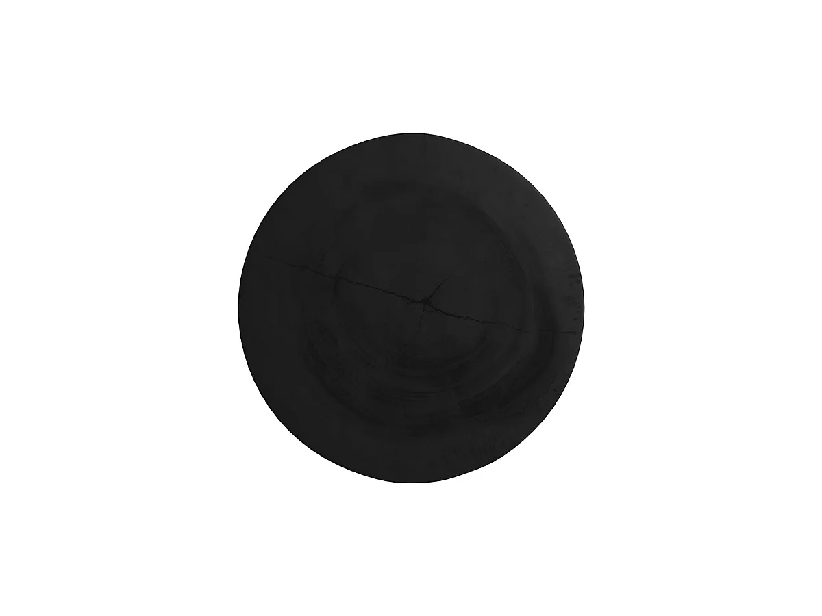 Tavolino nero in legno di suar D35 cm - Chowi