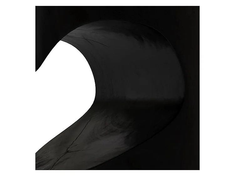 Tavolino nero in legno di suar D35 cm - Chowi