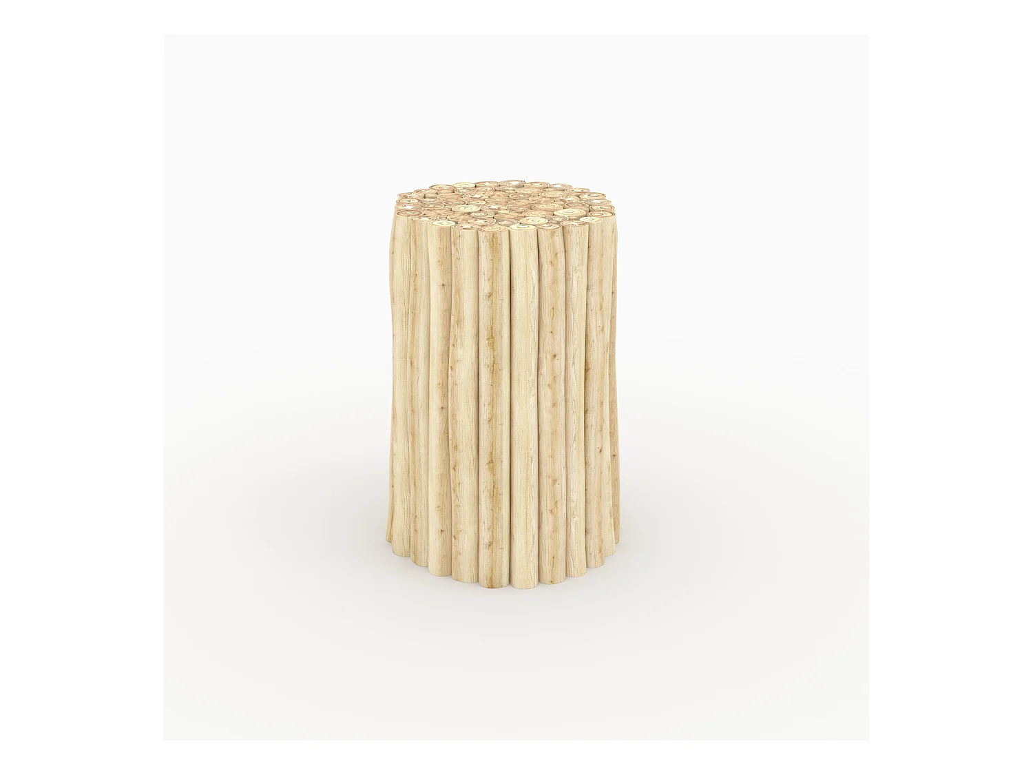 Table d'appoint de jardin ronde  en rondins de teck D30 cm - Imani