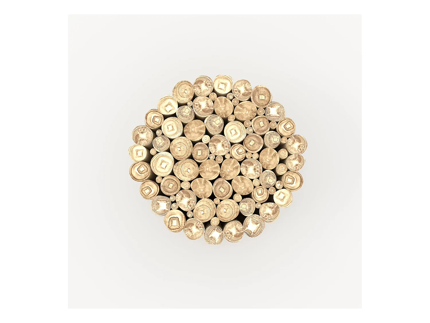 Table d'appoint de jardin ronde  en rondins de teck D30 cm - Imani