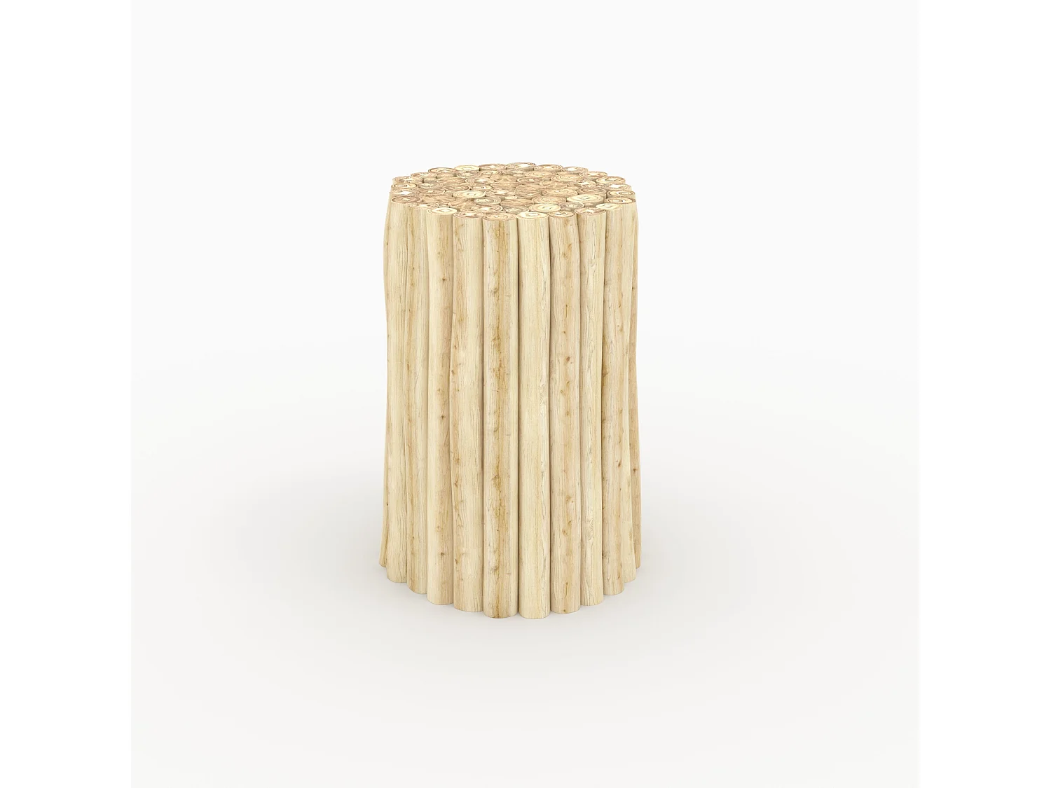 Table d'appoint de jardin ronde  en rondins de teck D30 cm - Imani