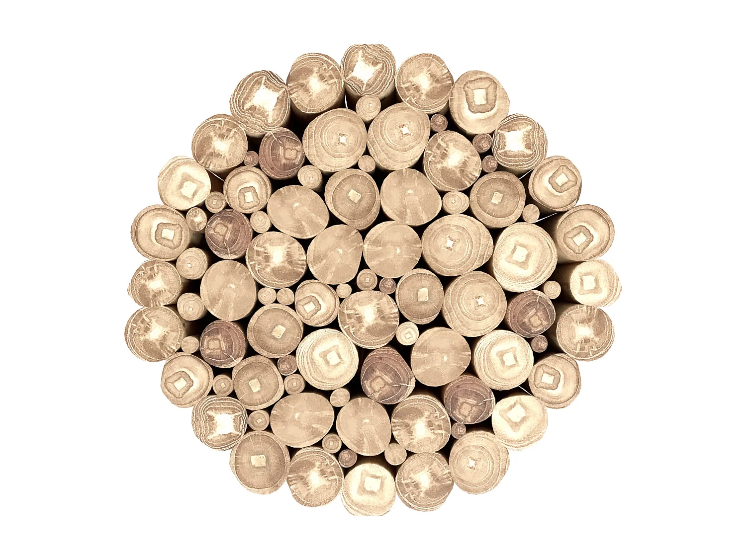 Table d'appoint de jardin ronde  en rondins de teck D30 cm - Imani