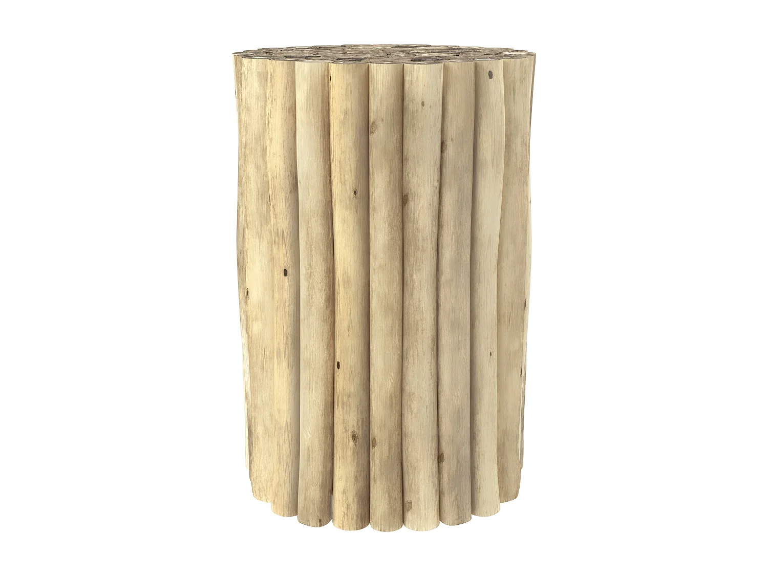 Table d'appoint de jardin ronde  en rondins de teck D30 cm - Imani