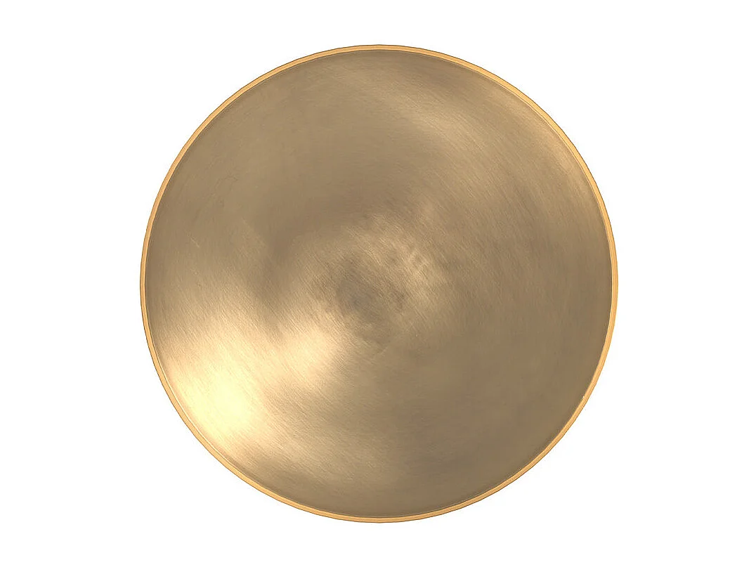 Tavolino rotondo in metallo verde e ottone D49 cm - Lyne