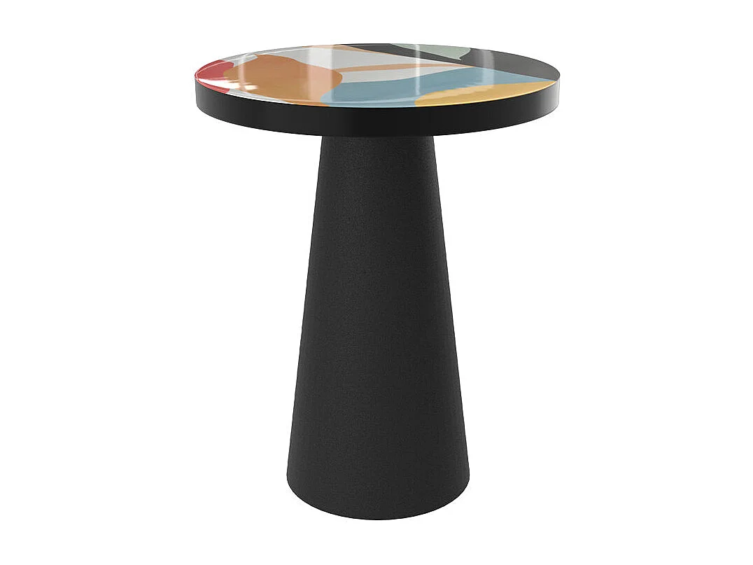 Tavolino rotondo in metallo multicolore e nero D40,5 cm - Cheyenne