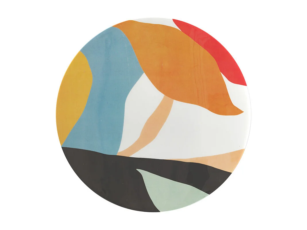 Tavolino rotondo in metal nero e multicolore D40,5 cm - Cheyenne