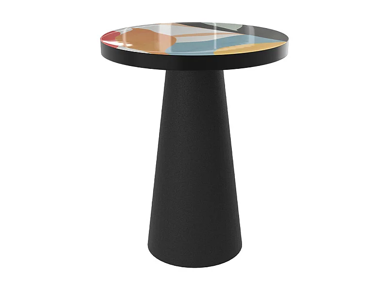 Tavolino rotondo in metallo multicolore e nero D40,5 cm - Cheyenne