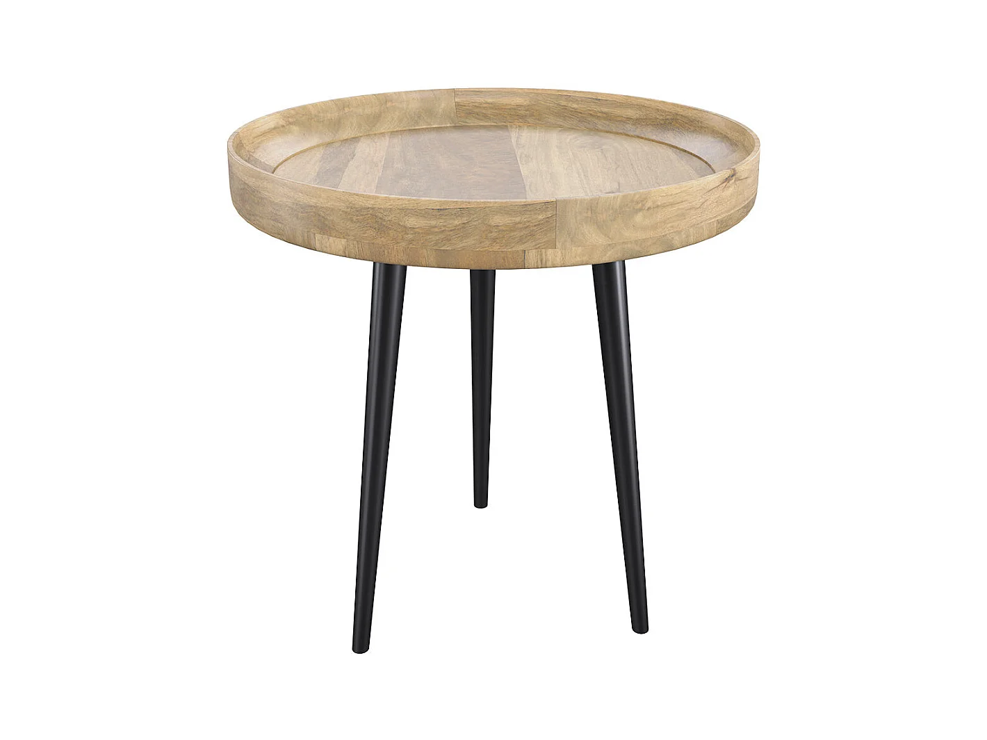 Tavolino rotondo in legno di mango chiaro - Palak